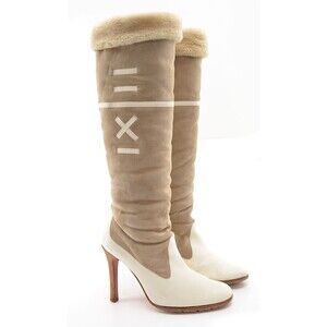 Christian Louboutin Shearling Heeled Knee Boots 40